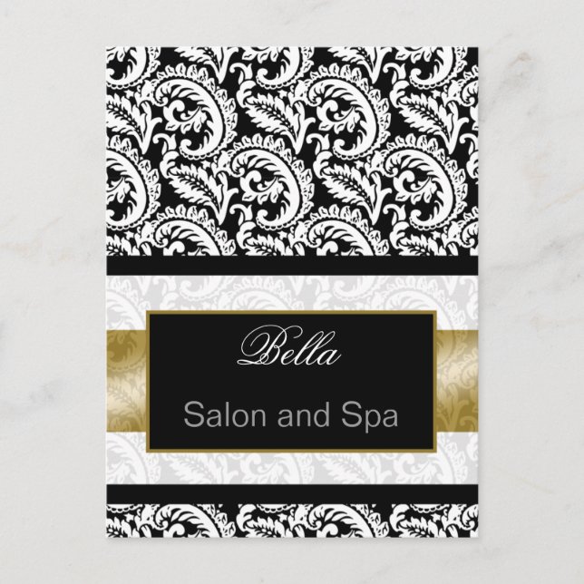 trendy damask gold business ThankYou Cards (Front)