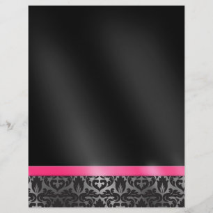 Trendy Damask Pink and Black Flyer