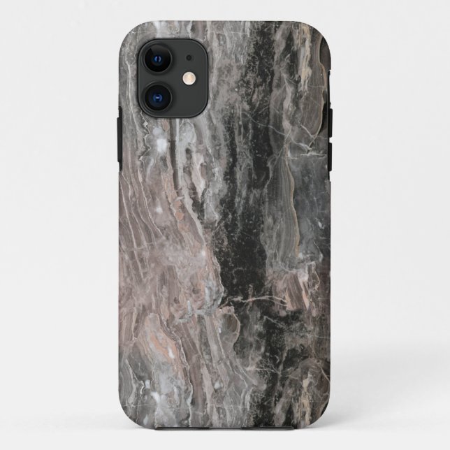 Trendy Dark And Light Grey Marble Pattern Case-Mate iPhone Case (Back)