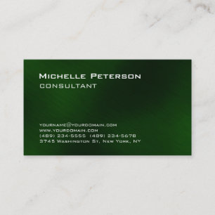 Trendy Dark Green Futuristic Modern Business Card