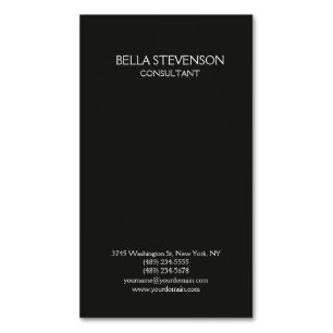 Trendy Dark Grey Plain Simple Minimalist Stylish Magnetic Business Card