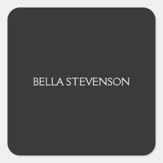 Trendy Dark Grey Plain Simple Minimalist Stylish Square Sticker