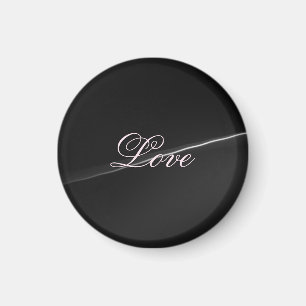 Trendy Dark Grey Wave Love Wedding Calligraphy Magnet