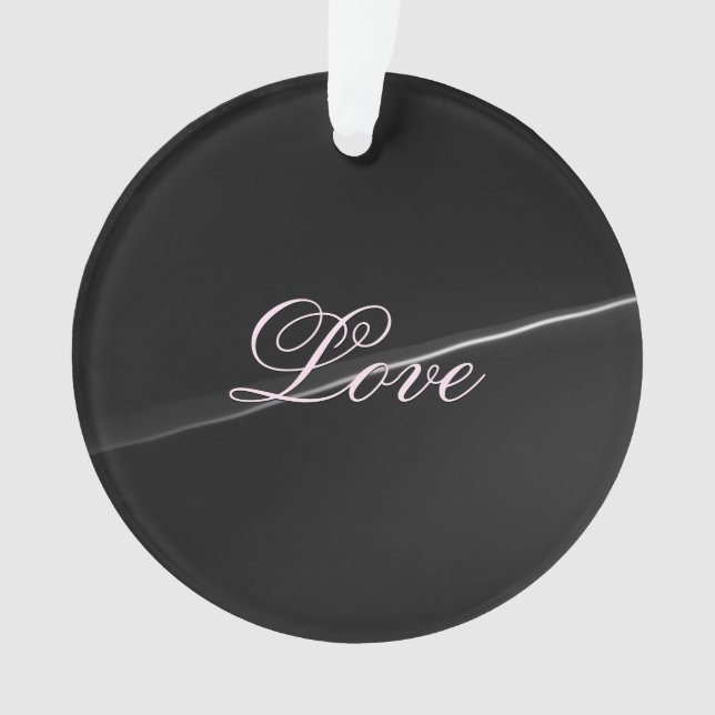 Trendy Dark Grey Wave Love Wedding Calligraphy Ornament (Front)