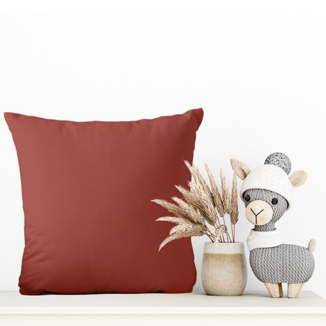 Trendy Dark Orange Red - Throw Pillow (Creator Uploaded)