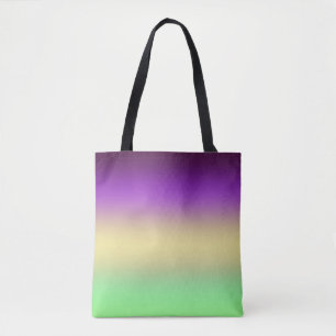 Trendy dark purple light yellow green gradient  tote bag