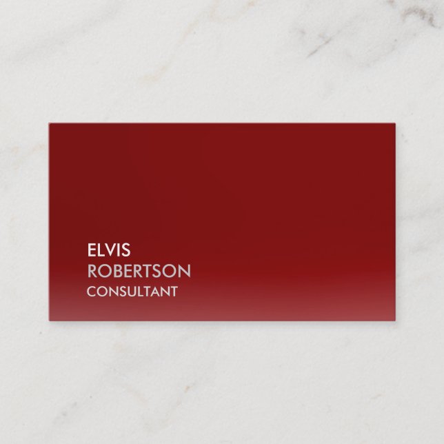 Trendy Dark Red Attractive Plain Simple Business Card (Front)