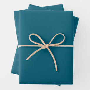 Trendy Deep Cyan - Wrapping Paper Sheets Set