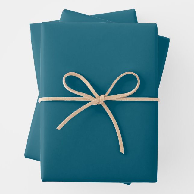 Trendy Deep Cyan - Wrapping Paper Sheets Set (In situ)