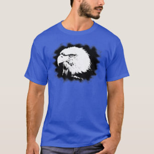 Trendy Deep Royal Blue Modern Elegant Eagle Head T-Shirt