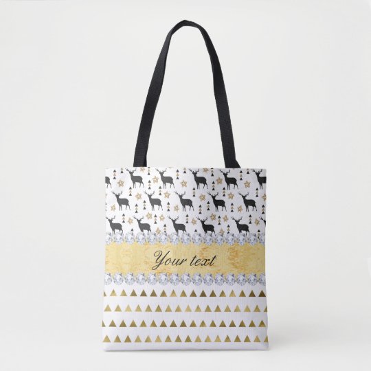 Trendy Deer Triangles Pattern and Diamonds Tote Bag