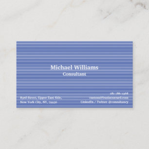 Trendy Denim Blue Lines Pattern Modern Elegant DIY Business Card