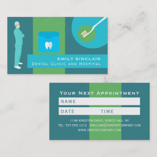 Trendy Dentist Design, Dentist Appointment Business Card