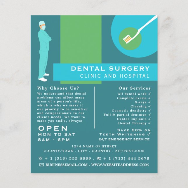 Trendy Dentist Design, Dentistry, Dentist Advert Flyer (Front)