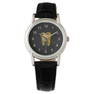 Trendy Dentist Professional Dental Black Gold Watch