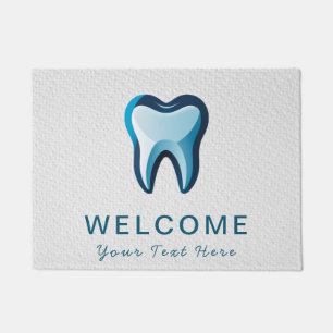 Trendy Dentist Professional Dental blue white      Doormat