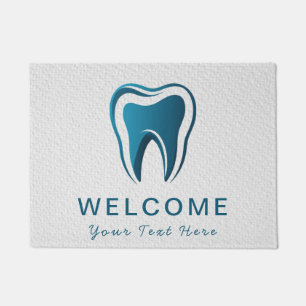 Trendy Dentist Professional Dental blue white      Doormat