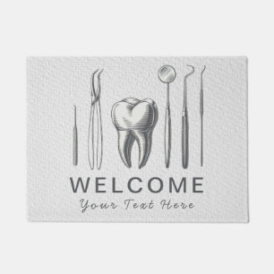 Trendy Dentist Professional Dental White Doormat