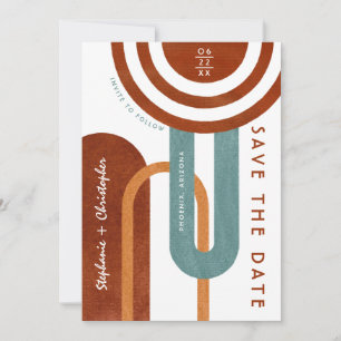 Trendy Desert Modern Arches Wedding Save the Date