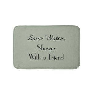 Trendy Desert Sage Save Water Funny Plush Bath Mat