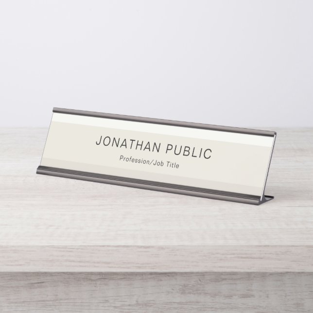 Trendy Design Elegant Pastel Colour Harmony Desk Name Plate (Front)
