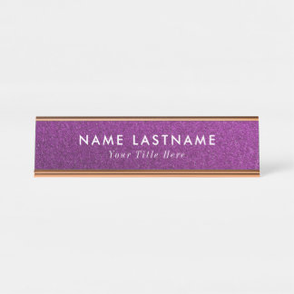 Trendy desk name plate with editable name & title