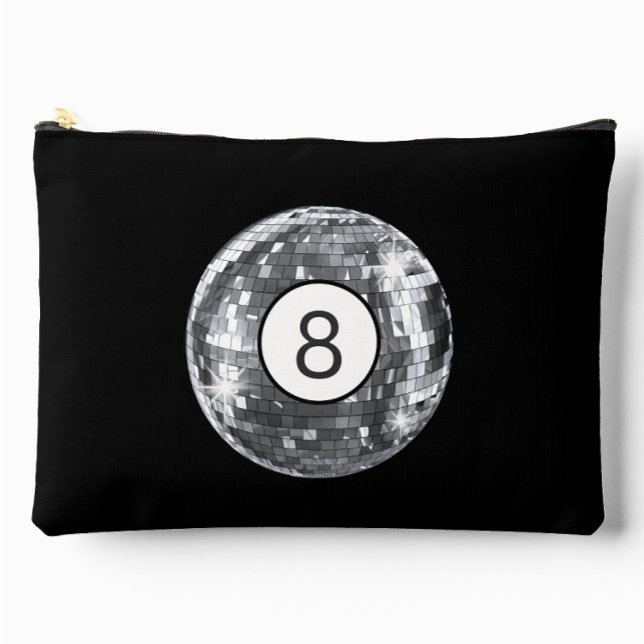 Trendy Disco Ball Art, Black and Silver Retro Accessory Pouch (Creator Uploaded)