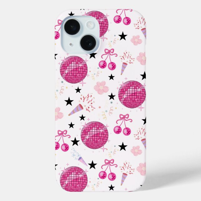 Trendy Disco Celebration Party Seamless Pattern Case-Mate iPhone Case (Back)