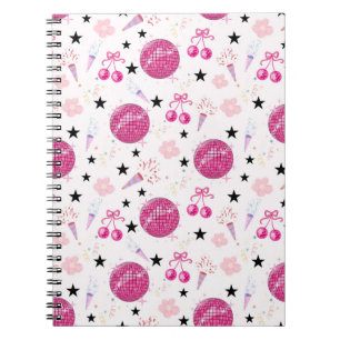 Trendy Disco Celebration Party Seamless Pattern Notebook