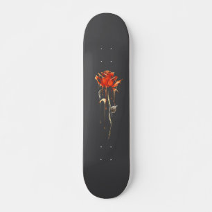 Trendy Distressed Grunge Rose Skate Deck