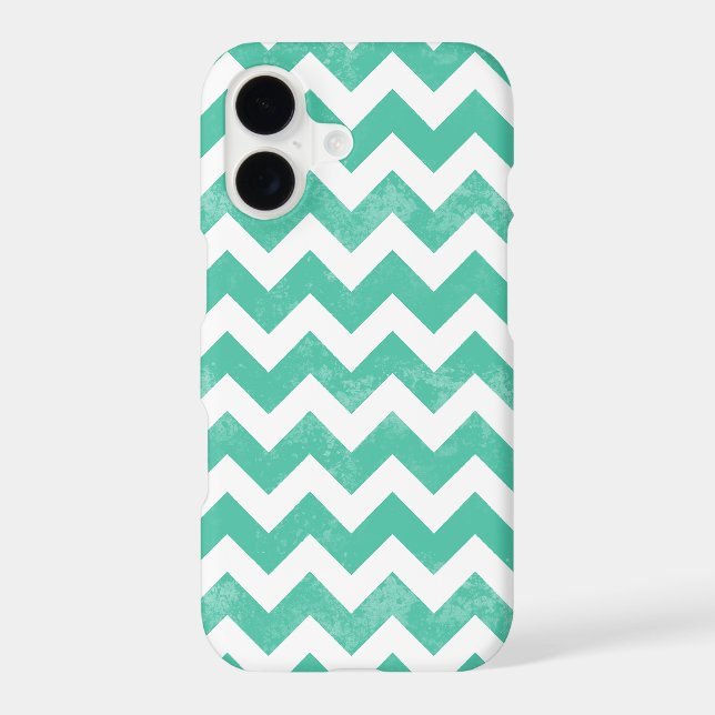 Trendy Distressed Worn Blue White Chevron Pattern (Back)