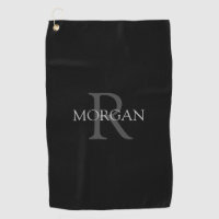 Trendy DIY Monogram & Name, Grey Text, Black
