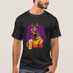 Trendy Dobie Mom Dad Cool Dog Beer Doberman Pinsch T-Shirt
