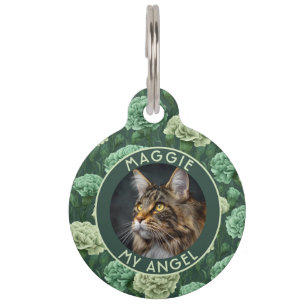 Trendy Dog Mom Gift Carnations Flower Pet Tag