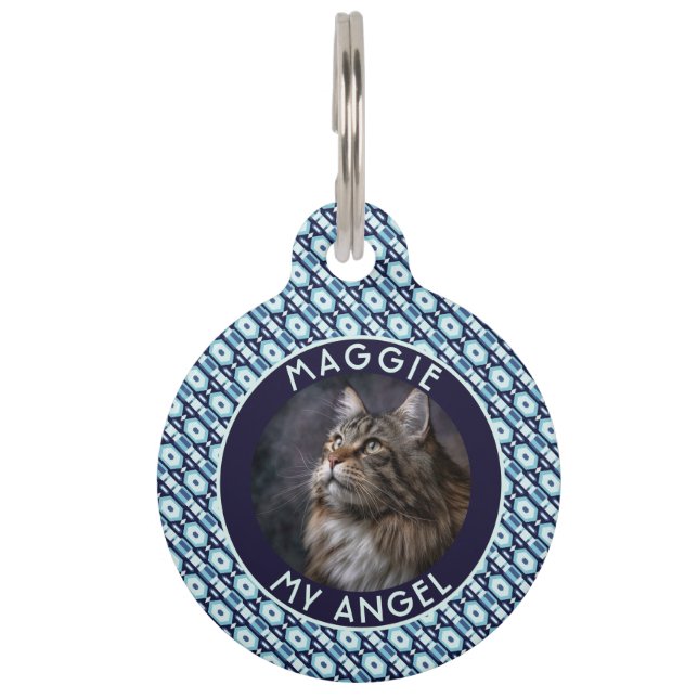 Trendy Dog Owner Gift Ethnic Pattern Pet Tag (Front)