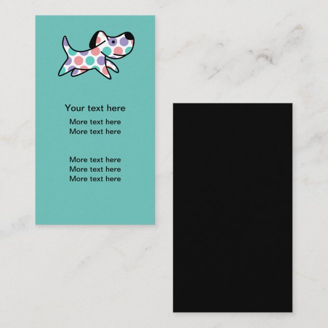 Trendy Dog Pets Theme Business Cards (Front/Back)