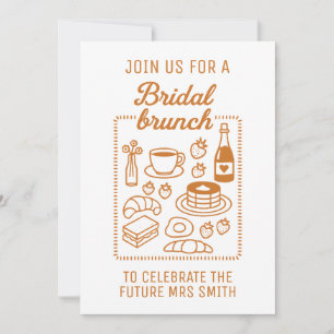 Trendy Doodle Handdrawn Style Bridal Brunch Shower Invitation