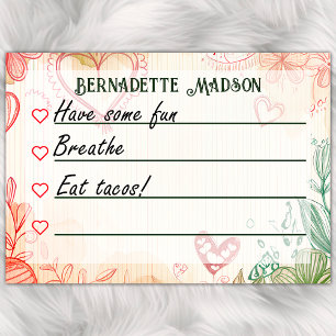 Trendy Doodle Hearts & Leaves To-Do List 4" x 3" Post-it Notes