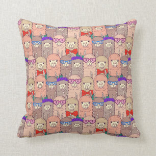 Trendy Dressed Llama Pattern Cushion
