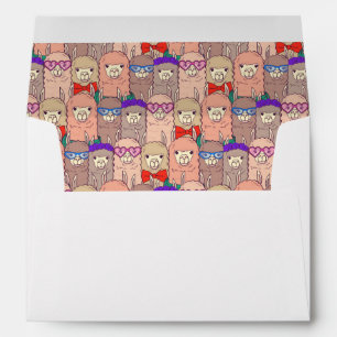 Trendy Dressed Llama Pattern Envelope