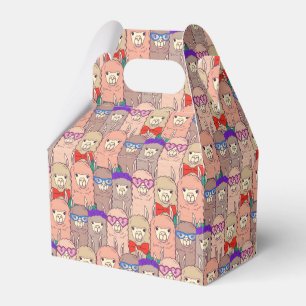 Trendy Dressed Llama Pattern Favour Box