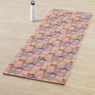 Trendy Dressed Llama Pattern Yoga Mat