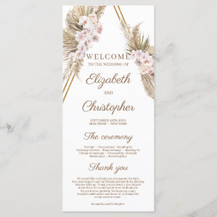 Trendy Dried Palm Pampas Grass Gold Arch Tropical Programme