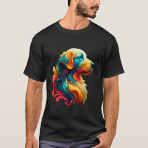 Trendy Dripping Paint Art Golden Retriever GR Dog T-Shirt