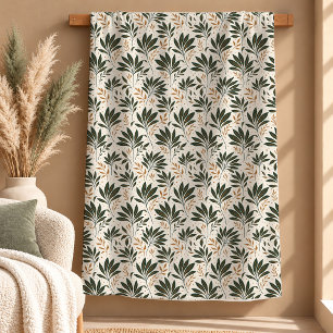 Trendy Dusty Green Palm Botanical Blanket