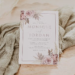 Trendy Dusty Rose Floral Boho Wedding Invitation<br><div class="desc">Trendy Dusty Rose Floral Boho Wedding Invitation
See matching collection in Niche and Nest Store</div>