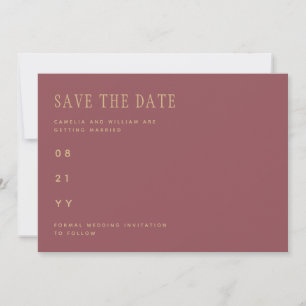 Trendy Dusty Rose Pink Gold Wedding SAVE THE DATE