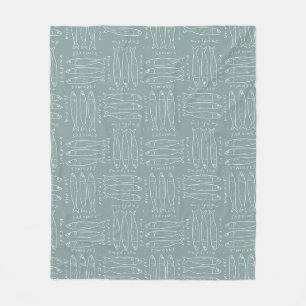 Trendy dusty sage blue Sardines Amalfi Beach house Fleece Blanket