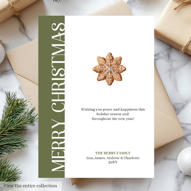 Trendy Earthy Colors Christmas Cookie Holiday Card (Minimalist Neutral Christmas Greeting Card Design)
