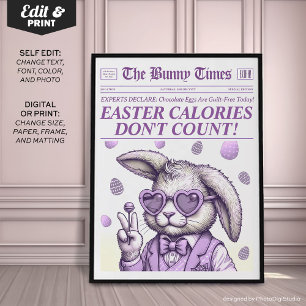 Trendy Easter Bunny Newspaper, Easter Decorations